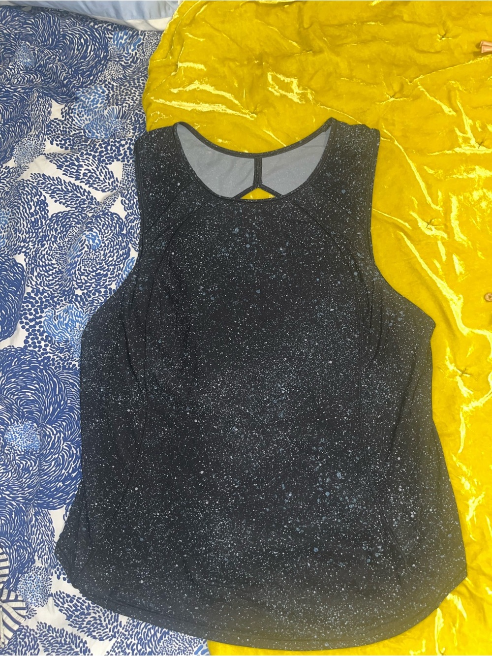 Lululemon black splatter tank